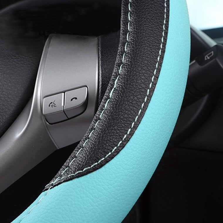 Leather Car Steering Wheel Cover, Universal Fit - Image 5
