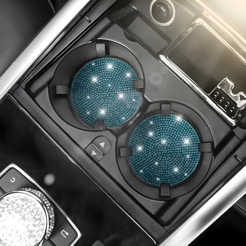 Osilly 4PCS 2.75 Inch Rhinestone Cup Holder Coasters, Light Blue - Image 5