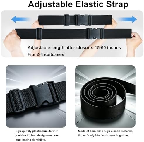 5 Pack Adjustable Luggage Connector Straps - Image 3