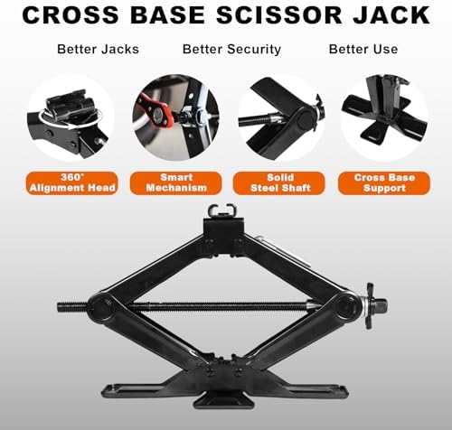 TCE AST10202SU Torin Wide Base Cross Car Scissor Jack: Steel Portable Quick - Image 2
