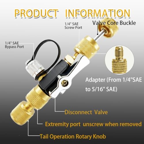 HVAC Valve Core Removal Tool, 1/4" & 5/16" SAE Valve Core Remover - Image 4