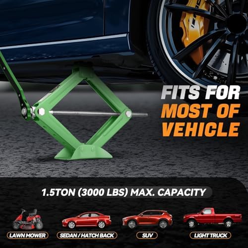 Auto Dynasty Scissor Jack, 1.5 Ton Portable Car Lift Jack, Quick Lift Car Tire - Image 6