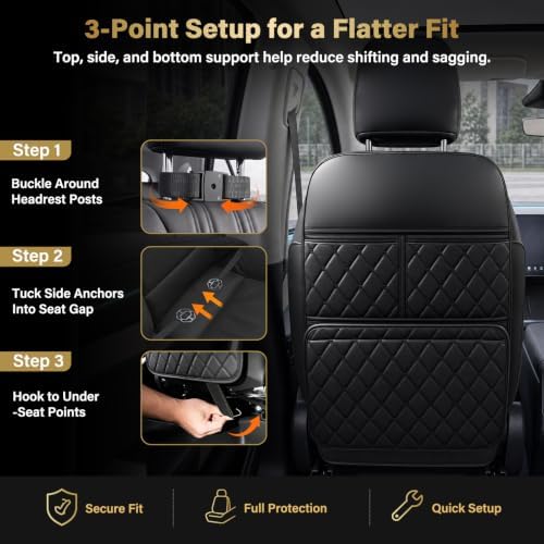 2 Pack Seat Back Protector Kick Mats, Premium Interior Look - Image 5