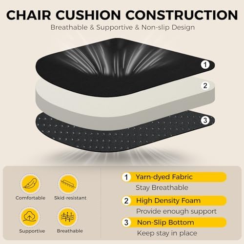 downluxe Indoor Chair Cushions for Dining Chairs, Soft and Comfortable Textured - Image 3