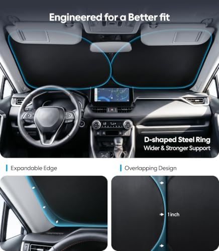 Wigoo Car Windshield Sunshade, Keeps Interior Cool - Image 4