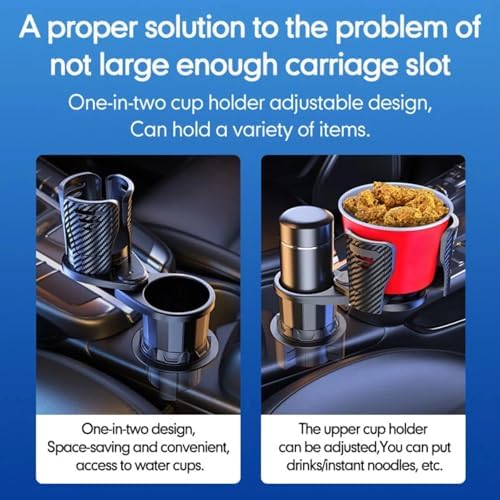 Car Cup Holder Expander, 2-in-1 Manual 360 Rotation - Image 6