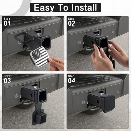UYYE 2 Inch Rubber Trailer Hitch Cover, Rubber Hitch Tube Cover Plug Cap - Image 4