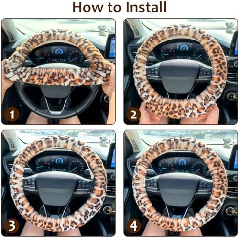 Accmor Fluffy Car Steering Wheel Cover, Universal Fuzzy Wheel Cover 14 1/2-15 & - Image 5