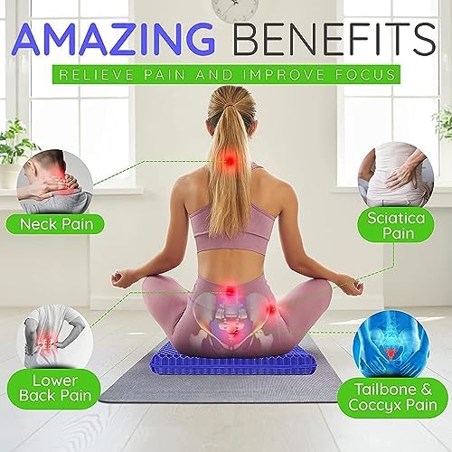 Gel Seat Cushion for Long Sitting, Super Large Gel Cushion Chair Pads - Image 5