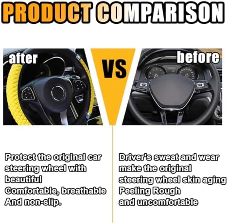 JOYCOURT 15 Inch Bling Soft Leather Car Steering Wheel Cover - Image 3