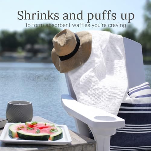 GILDEN TREE Waffle Bath Sheet Large Bath Towels Quick Dry Thin Body Towels - Image 3