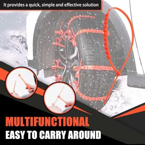24 Pcs Reusable Snow Chains Universal Emergency Adjustable Anti-skid Tire - Image 4