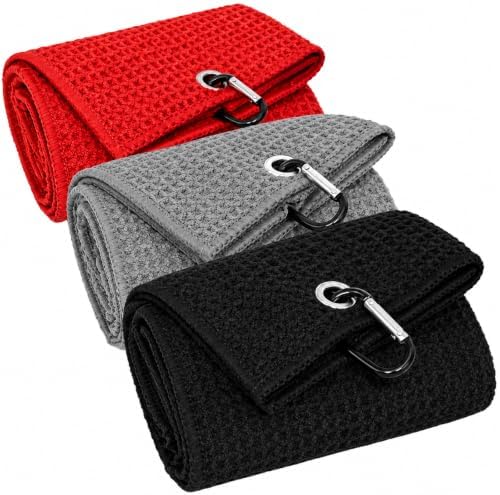 Golf Towel 3 Pack 16" X 16" Microfiber Waffle Pattern Golf Cleaning Towel by Unknown