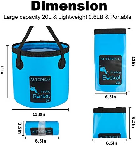 Collapsible Bucket 5 Gallon Container Folding Water Bucket Portable Wash Basin - Image 3