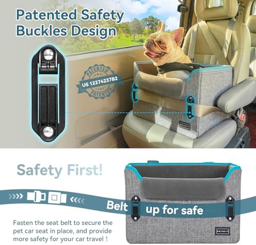 PETSFIT Dog Car Seats for Small Dogs – Patented Safety Buckles – Safety Tether - Image 3