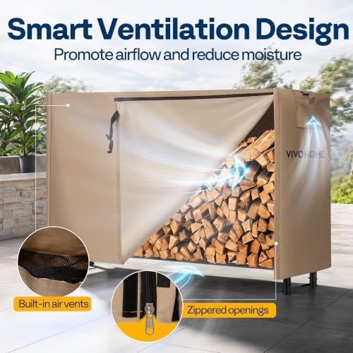 VIVOHOME 6ft Waterproof Outdoor Firewood Log Rack Cover - Image 5