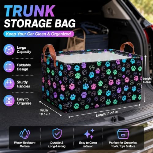Flower Car Trunk Organizer 20L Collapsible Auto Storage Basket - Image 4