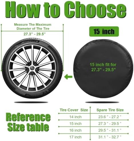 15 Inch Spare Tire Cover Waterproof Dustproof PU Leather Tough Tire Wheel Cover - Image 2