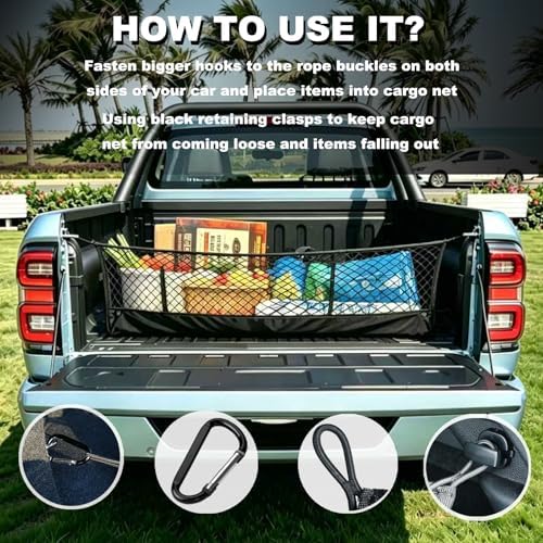 Cargo Net for Ford Maverick Pickup Trunk Car Rear Tailgate Touring Netting - Image 5
