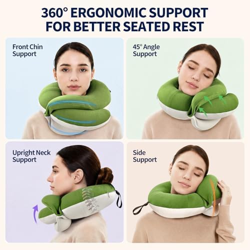 BUYUE Travel Neck Pillows for Airplanes, Memory Foam 360° Head Support Sleep - Image 2