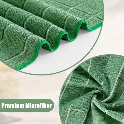 Homaxy Microfiber Kitchen Towels and Dishcloths Sets, 16 Pack, Grass Green - Image 2