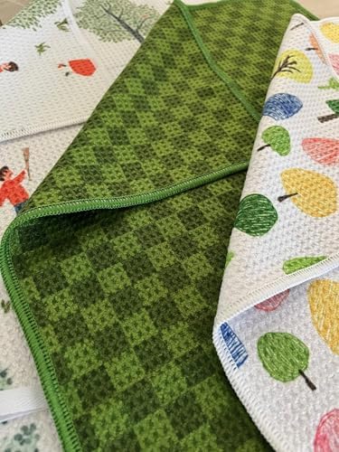 Cerise Camper Kitchen Towels, Waffle Weave Microfiber, 3 Pack - Image 5