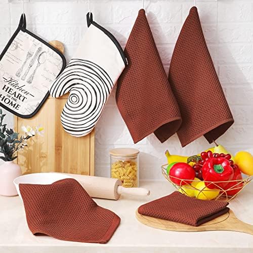 Homaxy 100% Cotton Waffle Weave Kitchen Dish Cloths 8-Pack - Image 6