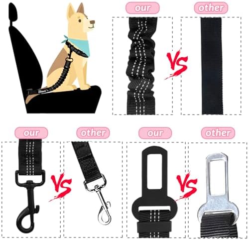 IBWell Dog Seat Belt, 3 Piece Set Retractable Dog Car Harness Adjustable Dog - Image 4