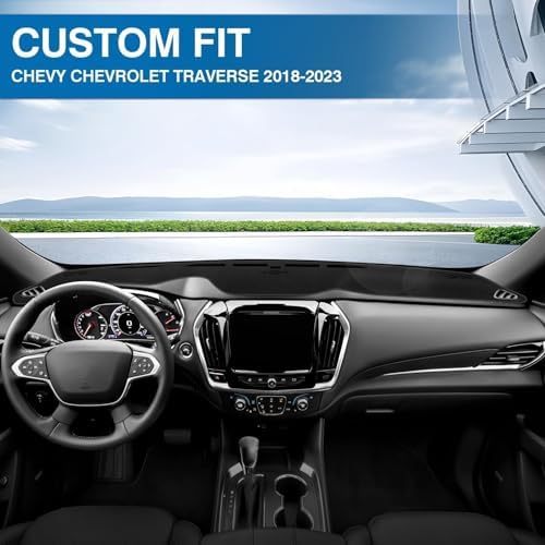 KUST Black Dash Cover for Chevy Chevrolet Traverse 2018-2023 Polyester - Image 3