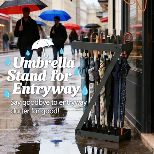Umbrella Holder for Entryway, Metal Umbrella Storage Rack Ideal for Home Office - Image 5