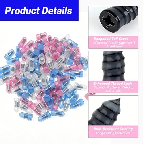100PCS Tire Repair Rubber Nail Kit, Premium Spiral Screw-in Tire Plugs - Image 3