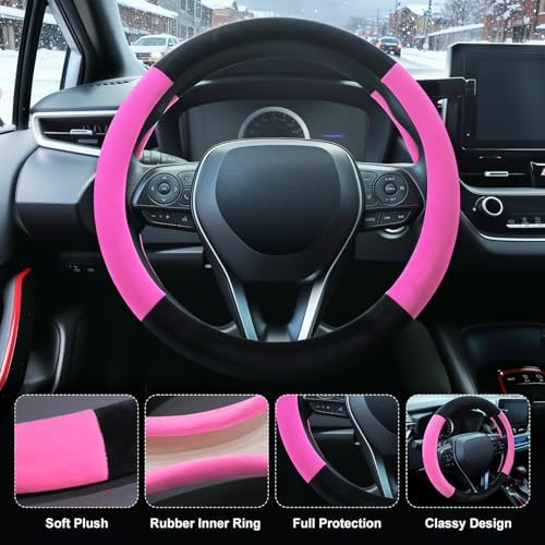 SEG Direct Plush Steering Wheel Cover 14.5"-15" Heavy-Duty, Summer Winter - Image 3