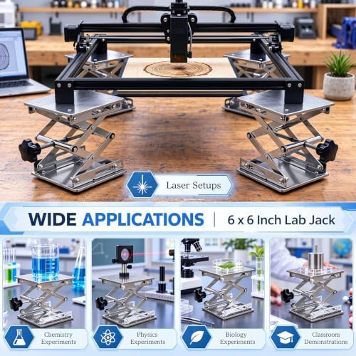 4 Pcs 6 x 6 Inches Laboratory Scissors Jack Lab Lift Platform - Image 7