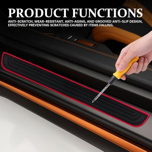4PCS Car Door Sill Protector, Car Door Edge Guards, Anti-Scratch Rubber Auto - Image 5