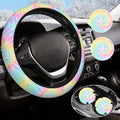Rainbow Tie Dye Steering Wheel Cover by Olemier