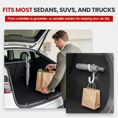 2 PCS Car Umbrella Hook, Silent & Stable Rain Gear Hook Universal Towel Holder - Image 5