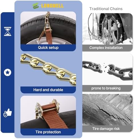 Snow Chains, 225-295mm Universal Tire Chains - Image 4
