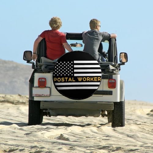 Postal Worker American Flag Tire Covers, Dust-Proof Weatherproof Wheel Covers - Image 6