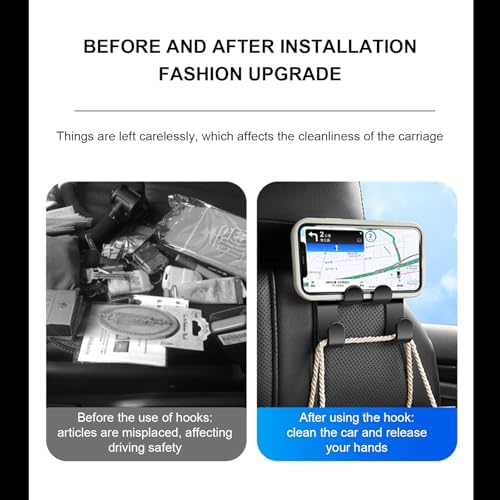 Multipurpose Car Headrest Hook Storage Organizers Strong Holds Space Saving - Image 5
