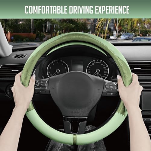 PIC AUTO Steering Wheel Cover, Universal Fit 14.5"–15.5", Soft PU Grain Leather - Image 5
