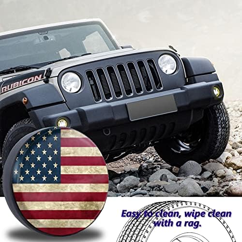 Retro American Flag Spare Tire Cover Fit - Image 5