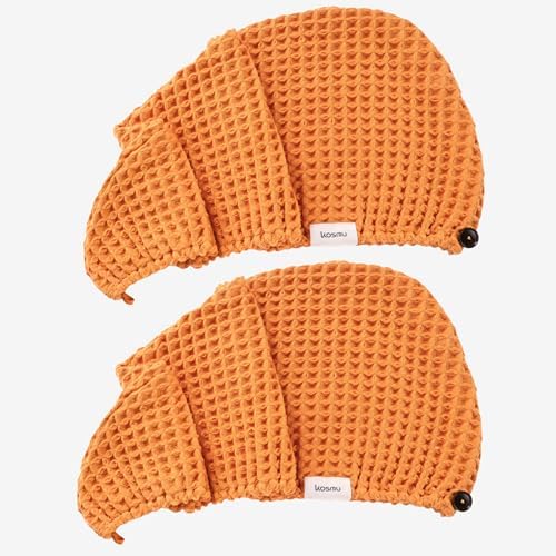 Luxury Organic Japanese Cotton Hair Drying Waffle Towel Wrap by KOSMU