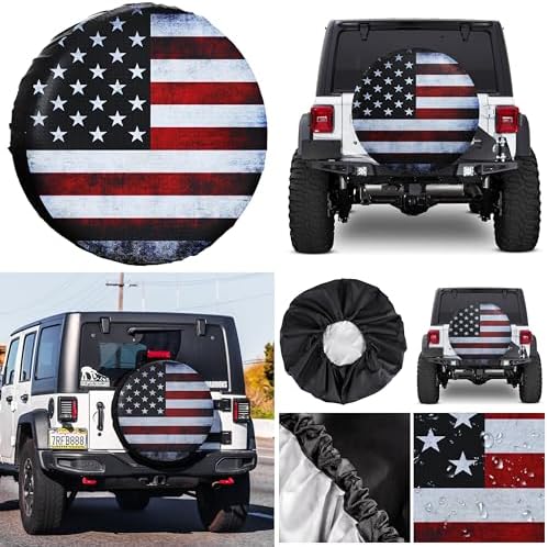 Spare Tire Cover American Flag Polyester Universal Waterproof Corrosion - Image 5