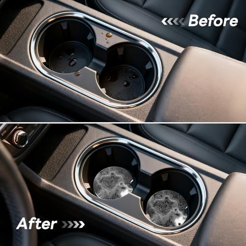 2 Pack Ceramic Car Coasters for Cup Holder, 2.56 in Anti Slip Absorbent Coaster - Image 5