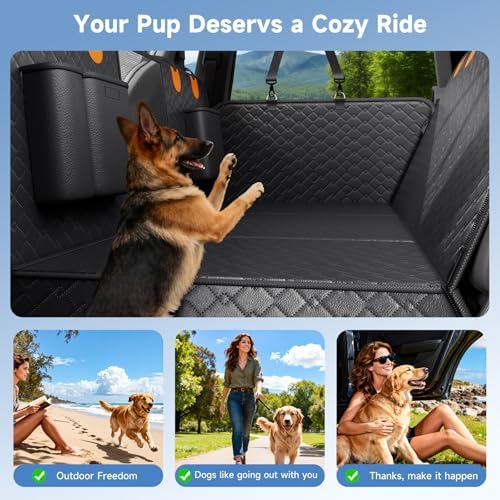 Dog Car Seat Cover Waterproof Vegan Leather, Scratchproof, Hard Bottom Back - Image 7