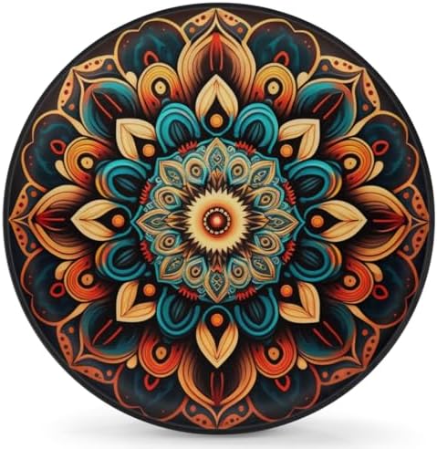 Rv Spare Tire Cover Wheel Vintage Mandala Flower Tire Covers Wheel Protectors by FengQuGou