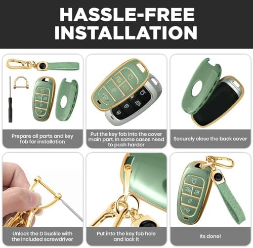 Lucrum Compatible with Hyundai Key Fob Cover & Keychain - Image 6