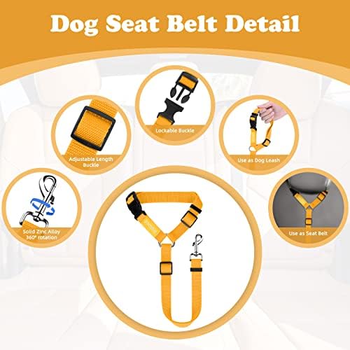 BWOGUE 2 Pack Dog Seat Belt for Car, Nylon Headrest Restraint - Image 3