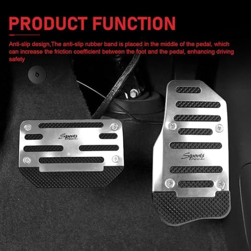 2 PCS Car Non-slip Pedal Pads Set, Alloy Brake Pedal Protectors, Accelerator - Image 6
