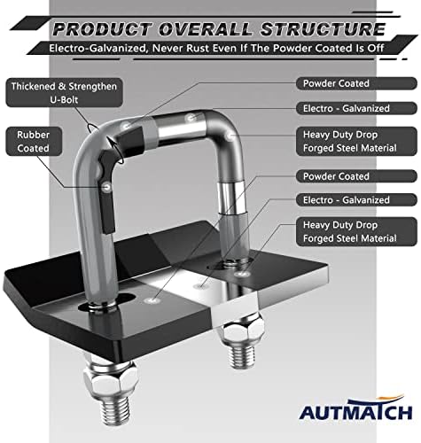 AUTMATCH Hitch Tightener Anti-Rattle Clamp - Image 5